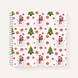 Personalisiertes Foto Snowman Weihnachten Gästebuc Notizbuch