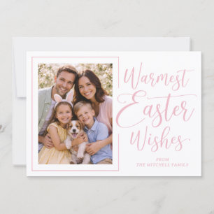 Personalisiertes Foto Soft Pink auf Weiß Frohe Ost Feiertagskarte