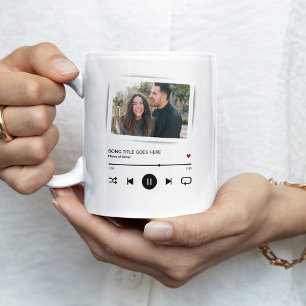Personalisiertes Foto Song Album Couple Kaffeetasse