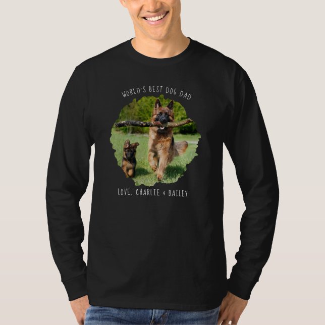 Personalisiertes Foto Splash World's Best Dog Vate T-Shirt (Vorderseite)