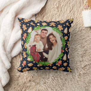 Personalisiertes Foto Süßer Lebkuchen-Weihnachten Kissen