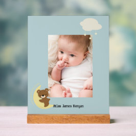 Personalisiertes Foto über dem Mondzeichen Acrylschild