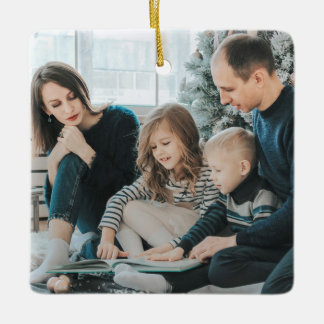 Personalisiertes Foto und Jahr Keramikornament
