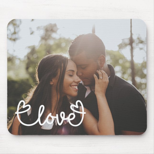 Personalisiertes Foto und Liebe mit Herz Mousepad (Vorne)