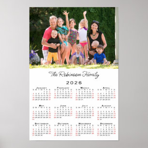 Personalisiertes Foto und Name 2026 Kalender Poster