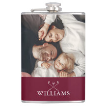 Personalisiertes Foto und Name Burgund Red