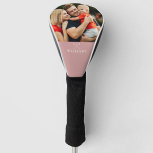 Personalisiertes Foto und Name Dusty Rose Pink Golf Headcover