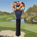 Personalisiertes Foto und Name Golf Clubs Navy Blu Golf Headcover<br><div class="desc">Personalisieren Sie mit Ihrem besonderen Foto und Namen in klassischer Typografie,  um ein einzigartiges Golfgeschenk zu schaffen und für jeden Golfer zu behalten. Entwickelt von Thisisnotme©</div>