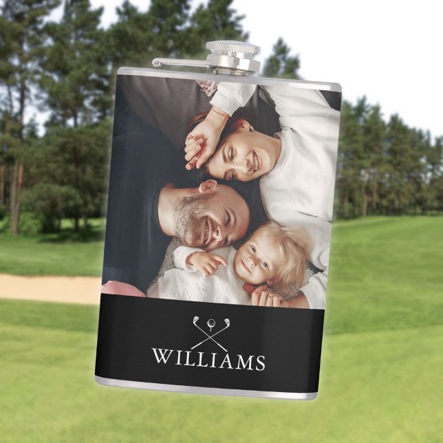Personalisiertes Foto und Name Golfklubs Flachmann (Personalized Photo And Name Golf Clubs Flask)