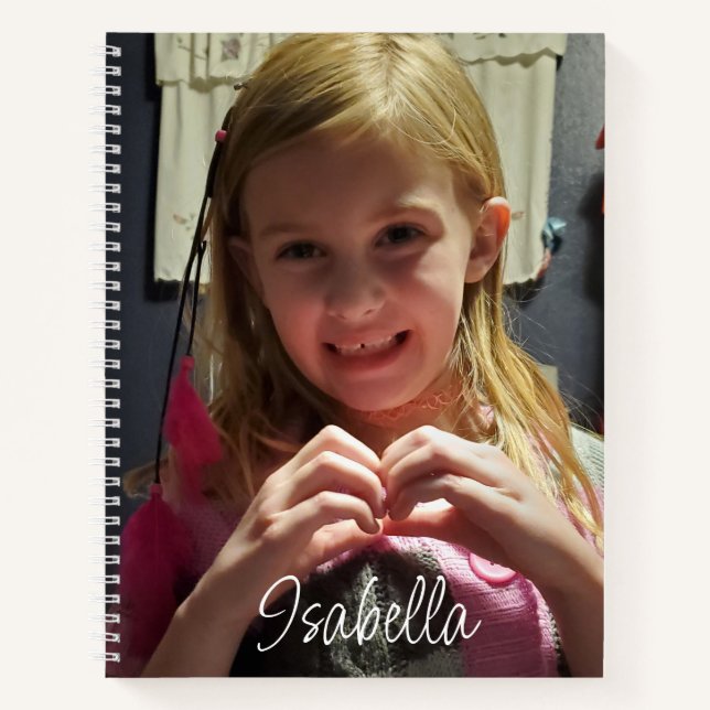 Personalisiertes Foto und Name Sketchbook Notizbuch (Vorderseite)