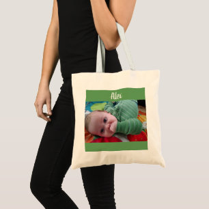 Personalisiertes Foto und Name Tote Tasche