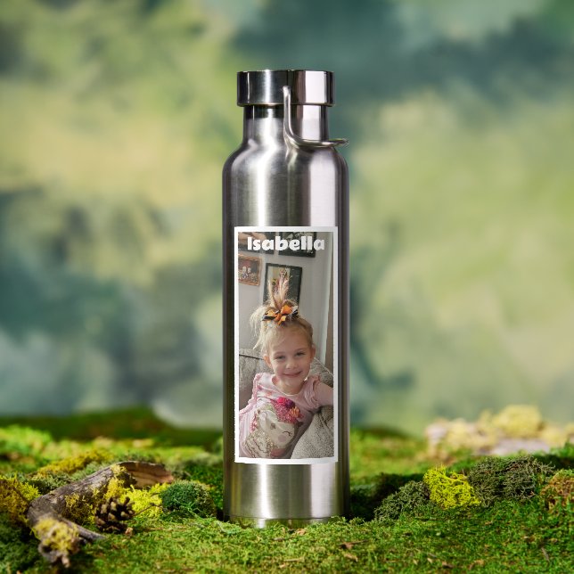 Personalisiertes Foto und Name Wasser Flasche (Außenbereich)