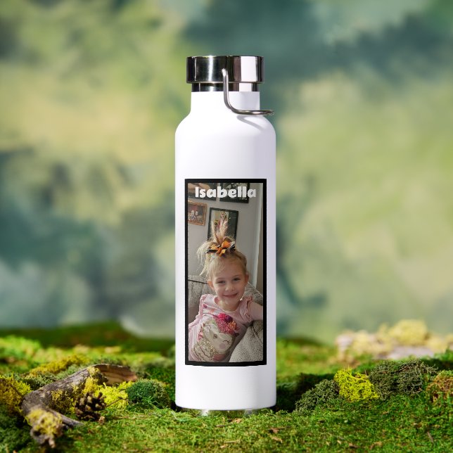 Personalisiertes Foto und Name Wasser Flasche (Außenbereich)