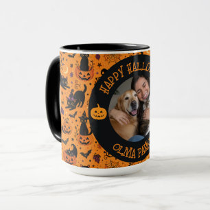 Personalisiertes Foto- und Namens-Halloween-Gesche Tasse