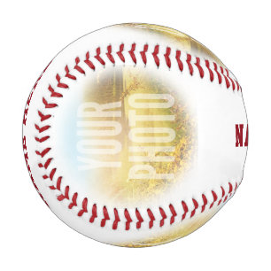 PERSONALISIERTES Foto und Namenskreis Baseball