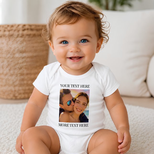 Personalisiertes Foto und Text Baby Strampler (Von Creator hochgeladen)