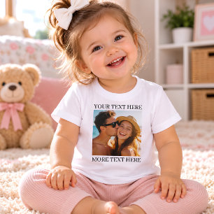 Personalisiertes Foto und Text Baby T-shirt