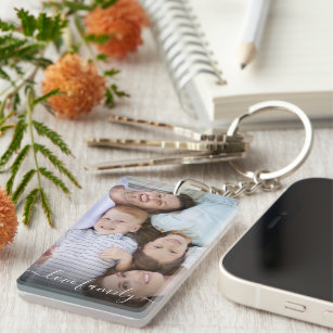 Personalisiertes Foto und Text-Collage Keychai Schlüsselanhänger