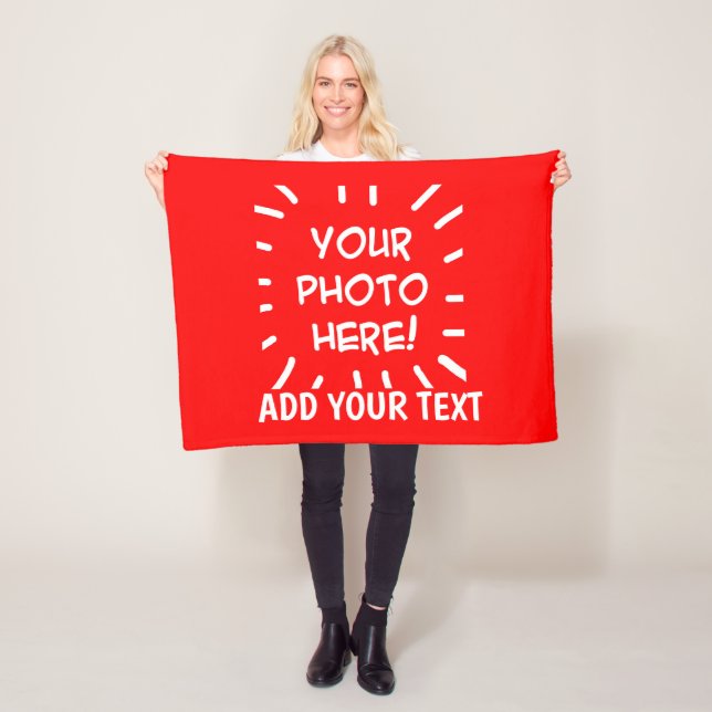 Personalisiertes Foto und Text Einfach Fleecedecke (Beispiel)