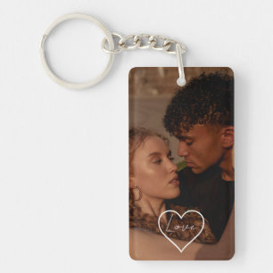 Personalisiertes Foto- und Text-Foto-Acrylkettengl Schlüsselanhänger