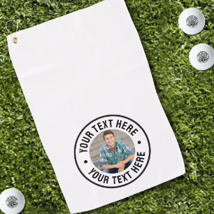 Personalisiertes Foto und Text Golfhandtuch
