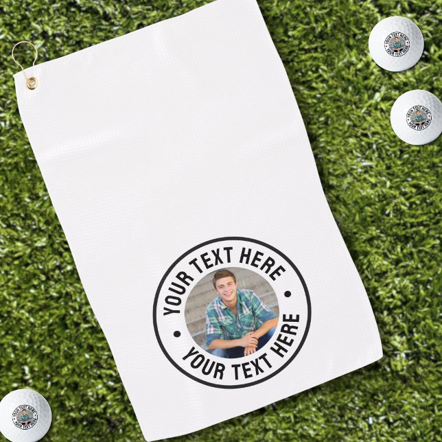 Personalisiertes Foto und Text Golfhandtuch (Create your Own Photo Golf Towel )