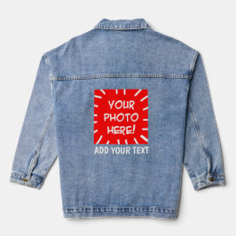 Personalisiertes Foto und Text Jeansjacke