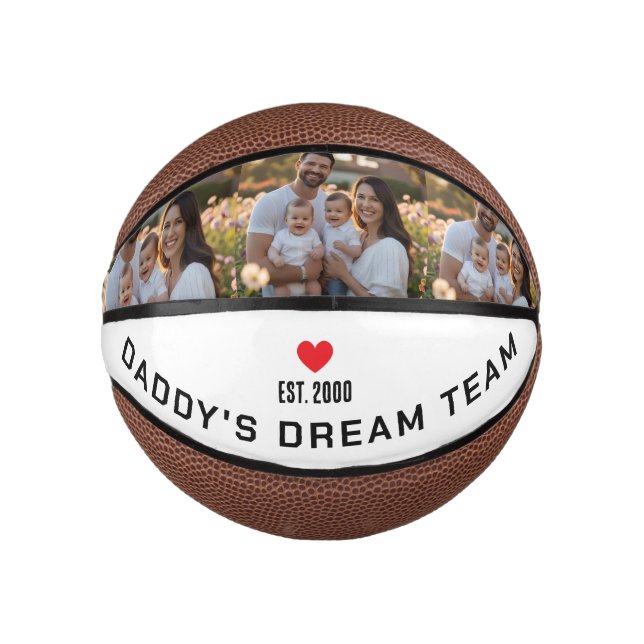Personalisiertes Foto und Text Mini Basketball (Vorderseite)