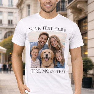 Personalisiertes Foto und Text oder Name Elegant S T-Shirt