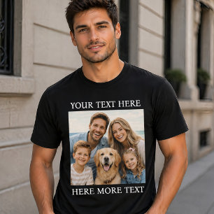 Personalisiertes Foto und Text oder Name Elegant S T-Shirt