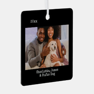 Personalisiertes Foto und  Text Ornament Aus Metall