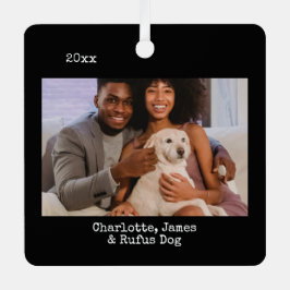 Personalisiertes Foto und  Text Ornament Aus Metall