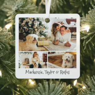 Personalisiertes Foto und Text Ornament Aus Metall