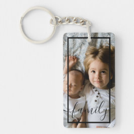 Personalisiertes Foto und Text Schlüsselanhänger