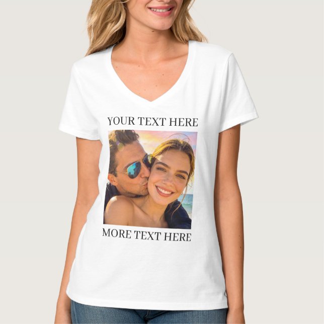 Personalisiertes Foto und Text T-Shirt (Vorderseite)