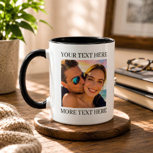 Personalisiertes Foto und Text Tasse