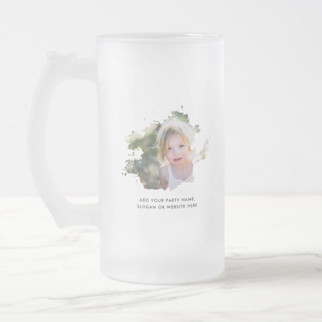 Personalisiertes Foto und Text Tinte Spot 16oz ode Mattglas Bierglas (Links)
