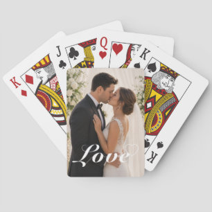 Personalisiertes Foto- und Textskript Love Heart P Spielkarten