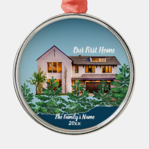 Personalisiertes Foto Unsere erste Zuhause Weihnac Ornament Aus Metall