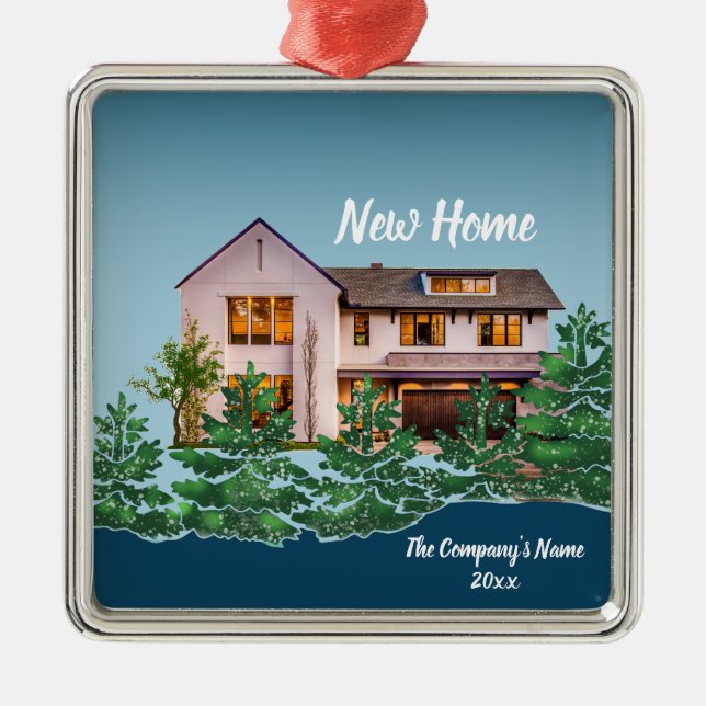 Personalisiertes Foto Unsere erste Zuhause Weihnac Ornament Aus Metall (Vorne)