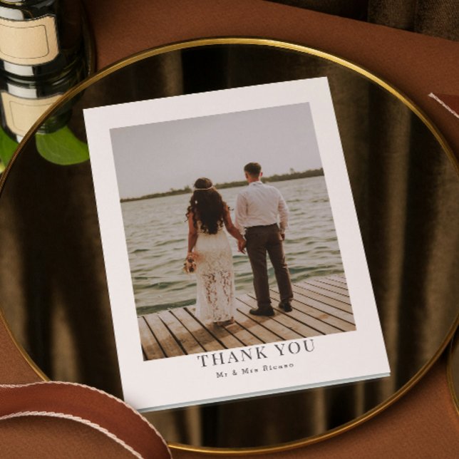 Personalisiertes Foto Vielen Dank Dankeskarte (Personalized Photo Thank You Simple and Modern wedding cards by Ricaso. Add 2 photographs & text
)