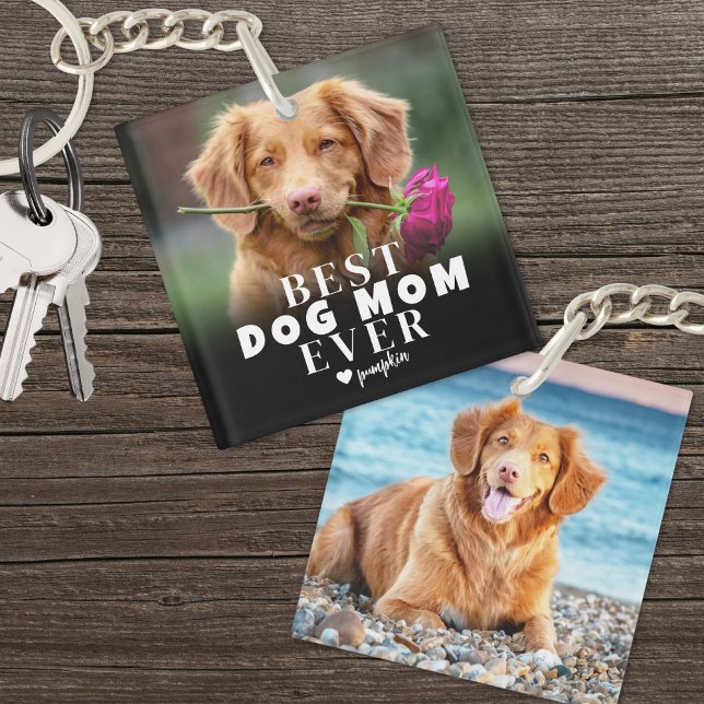 Personalisiertes Foto vom besten Hundemama-Haustie Schlüsselanhänger (Personalized Pet Dog Best Mom Photo Keychain )
