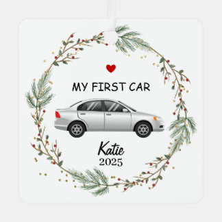Personalisiertes Foto vom ersten Auto, mein neues Ornament Aus Metall