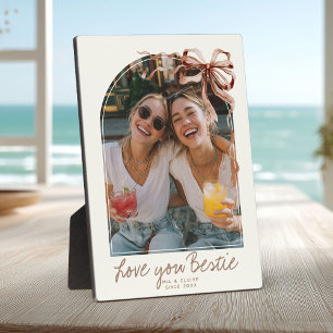 Personalisiertes Foto von besten Freunden in erdig Fotoplatte