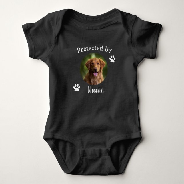 Personalisiertes Foto von Hunden geschützt Baby Strampler (Vorderseite)