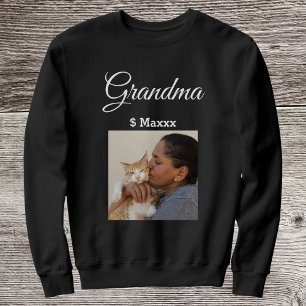Personalisiertes Foto von Oma als Katzenliebhaberi Sweatshirt