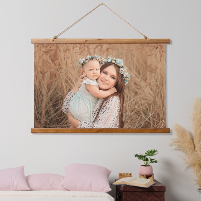 Personalisiertes Foto Wandteppich Mit Holzrahmen (Schlafzimmer)