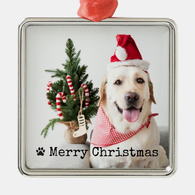 Personalisiertes Foto Weihnachten Ornament Aus Metall (Vorne)