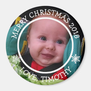 Personalisiertes Foto Weihnachten Schneeflocken Ma Magnet