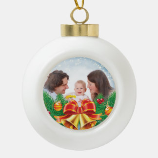 Personalisiertes Foto Weihnachtsfeiertag Foto Keramik Kugel-Ornament
